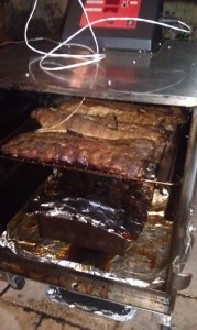 Smoking some baby back ribs